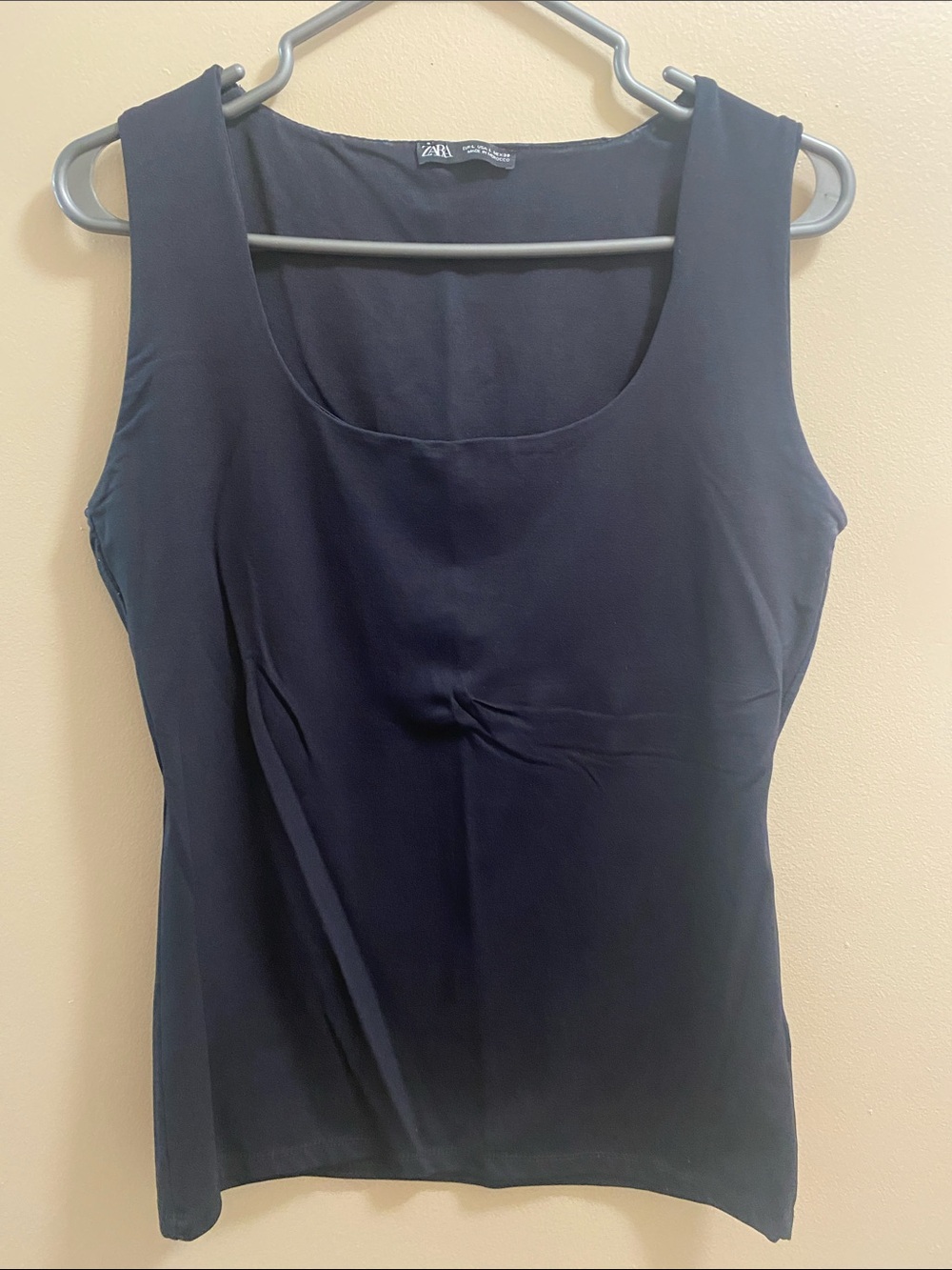 Zara Dark Navy Scoop-Neck Sleeveless Tank